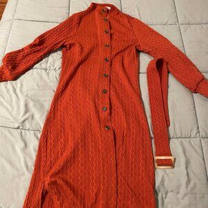 Petite Studio Red Cardigan Dress NWOT